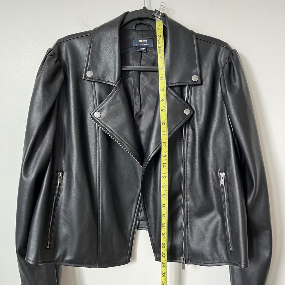 Maeve Faux Leather Femme Moto Jacket Black Womens XL - Picture 12 of 16
